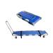 Portable Folding Emergency Rescue Stretcher Bed 4 Wheels Flat Stretcher Aluminum Alloy Patient Transport Stretcher with Safety Belt and Tie Rod