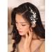 Kercisbeauty White Flower Silver Hair Comb for Women and Girls Rhinestones Headpiece for Birdal Shower Jewelry Collection - Buy Online on GoSupps.com