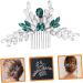 Ipetboom Bridal Comb Crystal Hair Comb Hair Side Flower Hair Combs Green Rhinestone Hair Clip Crystal Headpiece Styling Hair Clips Alloy Western Style Accessories Dinner Party - Buy Online on GoSupps.com