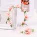 IYOU Wedding Flower Headband Set Pink Floral Crown Hair Wreath Pearl Bride Bridesmaid Hair Accessories with Wristband for Women and Girls - Buy Online on GoSupps.com
