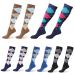Ixkbiced 5 Pairs Compression Socks for Women Knee High Socks for Edema Pain Relief
