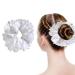 Leogony White Large Hair Scrunchie for Women Girls Lace Big Scrunchies Elastic Giant Scrunchie