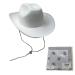Cosmic Chameleon Western Cowboy Hat with Bandana White