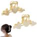KuuGuu 2 PCS Heart Hair Claw with Pearls Large Metal Hair Claw Clip  Non-Slip Strong Hold Hair Clamps for Thick Medium Length Hair  Fashion Hair Accessories for Women