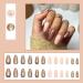 JustOTRY 24 Pcs Nude Oval Short False Nails with Jewels Brown Glitter French | Press on Nails Pattern - Almond Medium Stick on Nails | Nail Glue Included - Perfect for Women's Nail Art - Buy Online on GoSupps.com