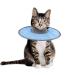 Cat Recovery Collar Adjustable Cat Neck Protective Cat Collar Waterproof Elizabethan E Collar for Cats Kittens Puppies after Surgery to Stop Licking Wounds (Blue)