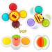 PROACC Suction Cup Spinner Toys Baby Bath Toys with Suction Cup Silicone Flipping Board Baby Sensory Spinner Toy Release Anxiety Travel Toys for Toddler Boy Girl 4PCS