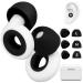 Ear Plugs Earplugs Quiet Reusable Ear Protectors in Flexible Silicone for Noise Reduction with 6 Ear Tips S/M/L +Ear Plug Box for Sleeping Work Study or Travel White Black