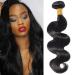 Brazilian Human Hair Bundles Body Wave Weave Virgin Extensions 100% Unprocessed Brazilian Natural Black 20"-1 Bundle