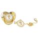 Pacifier with Golden Letters - Exquisite Silicone Baby Pacifier (Letter K) | Safe for Travel & Home - Buy Online on GoSupps.com