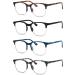 Eyekepper Reading Glasses Women Men 4 Pack Design Half Frame Reading Glasses 4 Pieces Mix 1.25 x