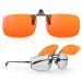 Goiteia Blue Light Blocking Clip On Glasses|Computer and Gaming Clip On Eyeglasses for Better Night Sleep|Anti Eye Strain Nightfall Orange(maximum Blue Light Blocking) Flip Up