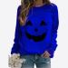 Halloween Costumes Round Neck Casual Long Sleeve Sweatshirt Top Pullover Fleece Sweater Women Blue Large - Buy Online on GoSupps.com