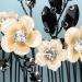 Kercisbeauty Ivory Rose Flower Black Crystals Beads Hair Comb Side Headpiece for Wedding Brides Women Girls Dancing Ball Prom Halloween Jewelry - Buy Online on GoSupps.com
