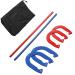 Horseshoe Outside Game Set, Complete with 4 Horseshoes, 2 Stakes-Blue and Red Colors, Perfect Addition for Parties and Outdoor Gatherings Horse Shoes Lawn Game