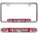 FANMATS NFL Embossed License Plate Frame, Stainless Steel Frame with Stamped Aluminum Team Logo Inserts, 6.25in x 12.25in San Francisco 49ers
