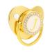 SUNGOOYUE Golden Baby Pacifier 26 Letters Curved Design Silicone Bling Baby Pacifier with Clips for 6 to 18 Months Baby J