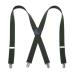 Kangdai men hard -wearing braces with 4 clips real leather clips wide elastic carriers braces for pants light green
