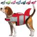 Emust big dog vest dogwim vest for swimming for small/medium -sized/large dogs with a rescue handle adjustable dog swimming vest for water by the pool beach boating (XL red) XL red