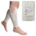 Premium White Footless 20-30 mmHg Compression YKK Zipper Shin Sleeves