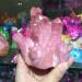 Crystal Rough 260-320g Rare Beautiful Rose Flame Aura Quartz Crystal Cluster Specimen Decoration - Buy Online on GoSupps.com