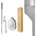 Floor Scrub Brush 2 in 1 Floor Brush Scrubber with Long Handle | Rotating Grout Brush Scrape Cleaning Scrub Brush Tile Brush for Cleaning Bathroom Gyouza Two-section Telescopic Rod + Hair-planting Brush H - Buy Online on GoSupps.com