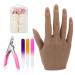 Silicone Practice Hand for Acrylic Nails,Flexible Bendable Nail Practice Hand,Life Size Soft Nail Mannequin Training Hand for Nails Practice Nail Tools Kit with 100pcs Nail Tips,Clipper(Right Hand)