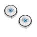 (Evil Eye) Round Pill Box 3 Compartment Pill Box Mini Decorative Pocket Purse Portable Travel Medicine Tablet Vitamin Holder Organizer Pill Case