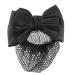 U-K Attractive Design Woman Snood Net Black Bowknot Snood Net Barrette Hair Clip Bun Cover for Woman Black Bow Hair net Black