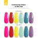 Burano Poly Extension Gel Nail Kit - 6 Neon Colors for DIY Nail Art - Beginner to Professional Poly Nails Builder Gel Set - Nail Art Gift - Buy Online on GoSupps.com