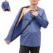 Unisex Bedridden Patient Clothing Disability Clothing with Fully Open on Both Sides Patient Nursing Long Sleeves for Home Care Post Surgery Elderly(Man Blue XXL) Blue XX-Large