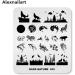Natural Forest Wildlife Nail Art Stamping Plate - Wolf Moon Eagle Branch Design | Nail Design Manicure Print DIY Transfer Tools NA032 - Buy Online on GoSupps.com