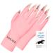Saviland U V Gloves for Gel Nails - UPF200+ U V Protection Gloves for Gel Manicures Anti UVA & UVB 999+U V Nail Gloves for Gel Nail Lamp Skin Care Fingerless Gloves Protect Hands from U V Damage(Pink) 03-Pink