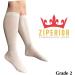 Inside Leg Zipper 20-30 mmHg Compression Socks - Closed Toe Large-X-Large White | Best for Comfort & Support - Buy Online on GoSupps.com