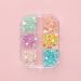 Frosted Aurora Imitation Pearl Mermaid Bubble Beads - 2022 New Candy Color Glass Beads for Nail Art DIY - 3mm Semi-Circular Flat Bottom Beads - 6-Grid Box - Buy Online on GoSupps.com