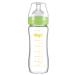 Matyz 8 Ounce Glass Baby Feeding Bottle with Nipple  Light and Slim Bottle Easy to Hold  Food Grade Borosilicate Glass  Wide Neck Breastmilk Feeding Bottle Easy to Clean  BPA Free (Green Lids)  1 PC  Green - 8 Ounces Bor...