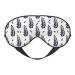 Blue Leaves Print Sleep Eye Mask Blindfold with Elastic Strap Headband Soft Eye Cover Eyeshade for Night Sleeping Travel
