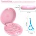 Buy 2-Piece Braces Bite Can & Denture Container Set | Tooth Rail Box & Aligners - Prosthetic & Braces Storage in Pink - Buy Online on GoSupps.com