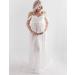 Feoya Maxi Maternity Dress - White Chiffon Lace Strapless Gown for Pregnant Women Photography - Buy Online on GoSupps.com