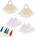 JZK 200 x Natural and clear false stiletto nail art tips colour display fan stiletto nail swatch sticks with ring for nail art practice and swatching nail polish