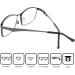 Buy Mini Elegant Anti-Flashing Reading Glasses - Blue Light Filter Rectangular Design Stainless Steel Frame Includes Free Case - 2.5 Diopters for Men & Women - Buy Online on GoSupps.com
