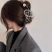 Silver Musical Note Hair Clip with Pearl Designs | Large Non-slip Hair Claw Barrette for Women | Cute Styling Accessory - Buy Online on GoSupps.com