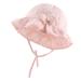 XIAOHAWANG Baby Girl Sun Hat Embroidered Flowers Toddler Bucket Hats Summer Cap for Infant Girls 1-2 Years Pink Bowknot