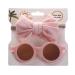 Baby Sunglasses 0-36 Months Baby Girl Sunglasses Headband Sunglasses Set Cute Polarized for Toddler Newborn Infant Elastic Photography Props Pink2