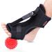 Plantar Fasciitis Night Splint Drop Foot Orthotic Brace,Improved Dorsal Night Splint for Effective Relief from Plantar Fasciitis, Achilles Tendonitis, Heel and Ankle Pain with Hard Spiky Massage Ball (black)