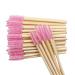 Mekupeu 100 Pack Eco-Friendly Bamboo Handle Eyelash Mascara Wands - Pink Disposable Makeup Brushes for Eye Lash Extension Tool Kit - Buy Online on GoSupps.com