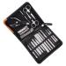 Nail Clippers Set 19pcs Multifunctional Stainless Steel Care Manicure Acne Extractor Nail Clipper Set Pedicure Ear Pick Grooming Tweezers Trimmer (Color : Black Gray)