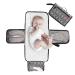 Lekebaby Portable Nappy Changing Mat Travel Baby Change Mat with Wipe-Pocket and Head Cushion Grey A-Grey