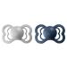 BIBS Supreme Baby Pacifier 2-Pack | Made in Denmark | BPA Free | Natural Rubber | Size 2 (6-18 Months) | Cloud/Steel Blue - Buy Online on GoSupps.com