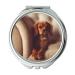 Mirror Compact Mirror Adorable Animal Canine Close-Up Couch Cute Dog pocket mirror portable mirror